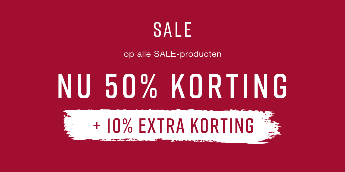 SALE op alle SALE-producten 50% korting + 10% extra korting