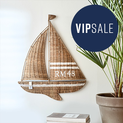 Rustic Rattan Sailing Boat Wall Decoration