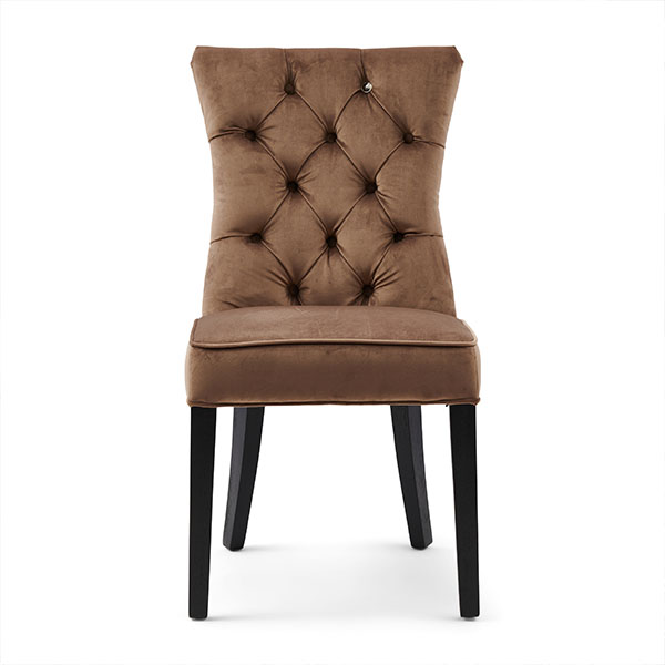 Balmoral Dining Chair, Velvet III, Golden Mink