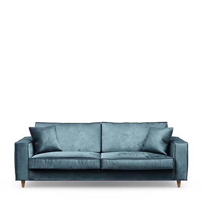 Kendall Sofa 3,5 Seater, Velvet, Petrol