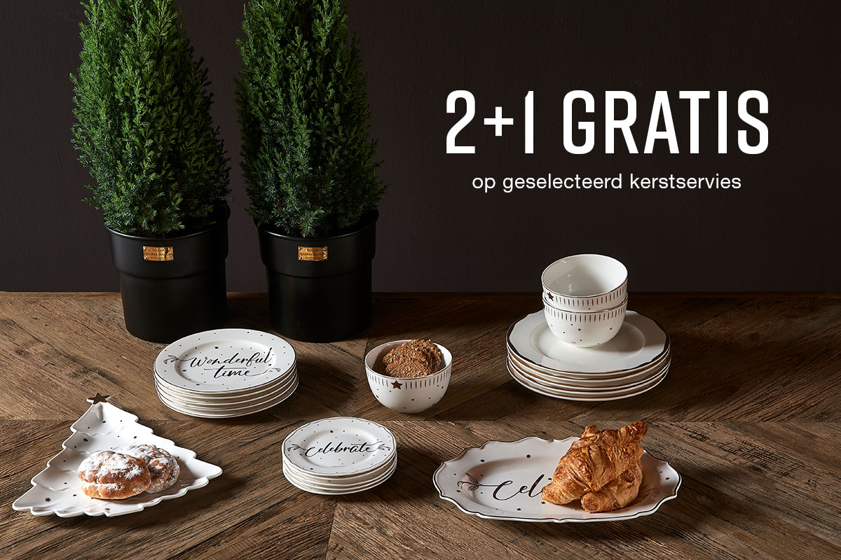 2+1 GRATIS op geselecteerd kerstservies