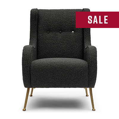 Armchair Soft Gold Leg, Bouclé, Beluga