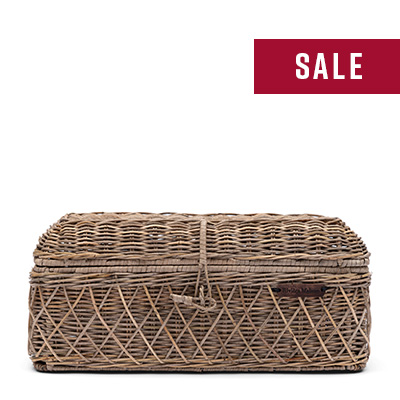 Rustic Rattan Diamond Weave Bread Basket