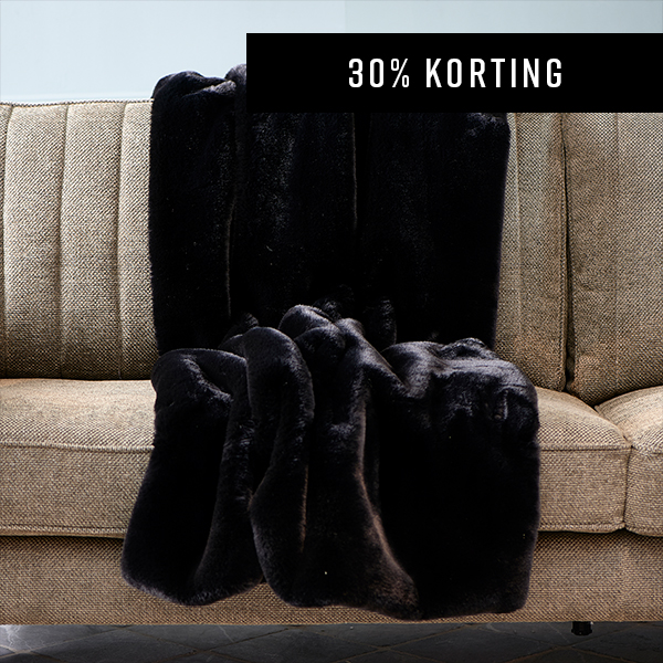 Faux Fur Throw Black 170x130