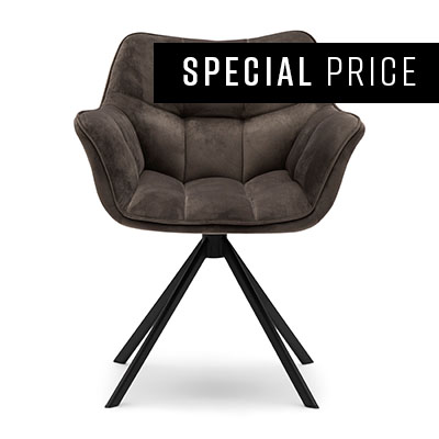 Carnaby Dining Armchair, Velvet III, Anthracite