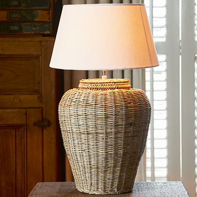 Rustic Rattan Grand Lobby Lamp Base L