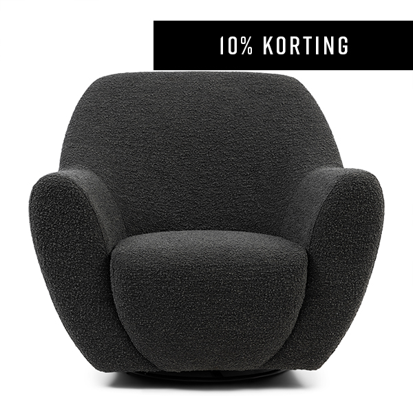 The Jill Swivel Chair, Bouclé, Beluga