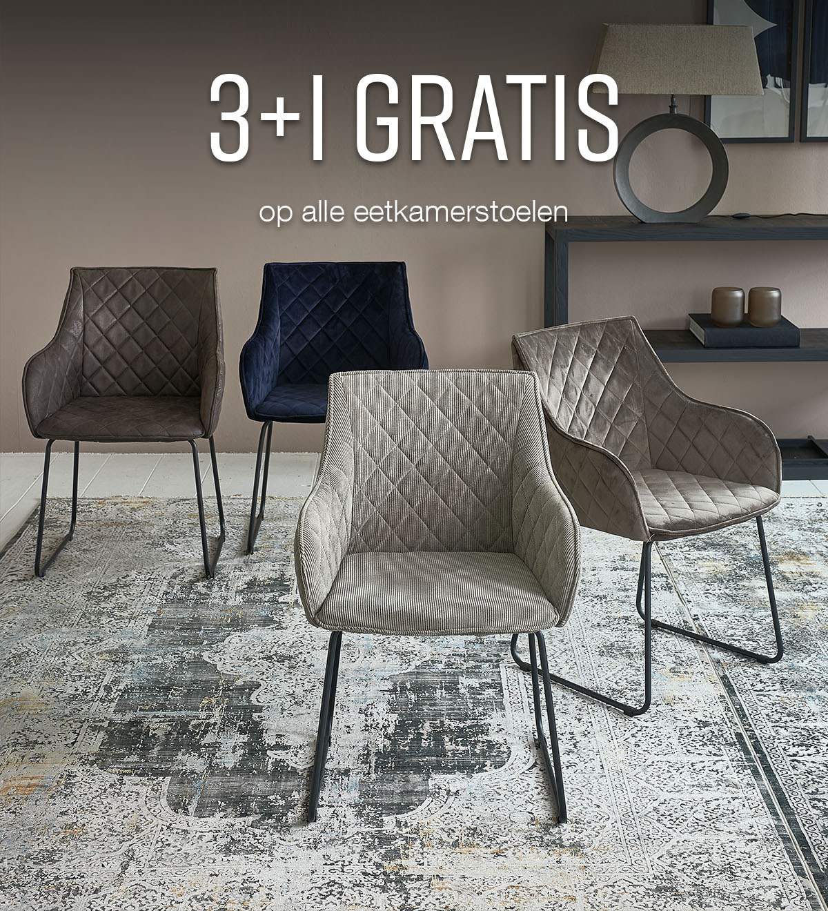 3+1 GRATIS op alle eetkamerstoelen