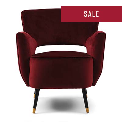 Laurel Armchair, Velvet III, Burgundy