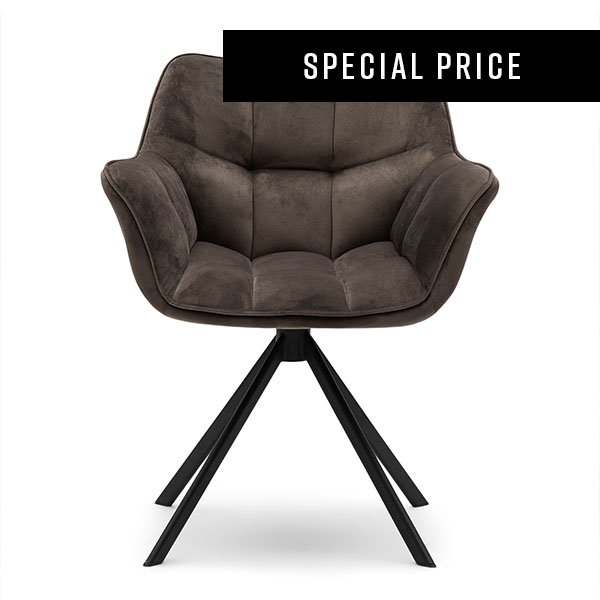 Carnaby Dining Armchair, Velvet III, Anthracite