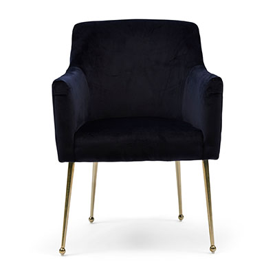 The Smith Dining Armchair, Velvet III, Indigo