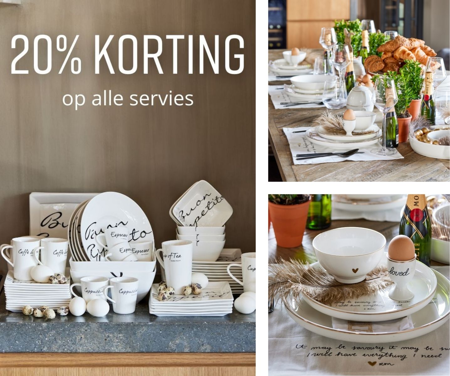 20% korting op alle servies