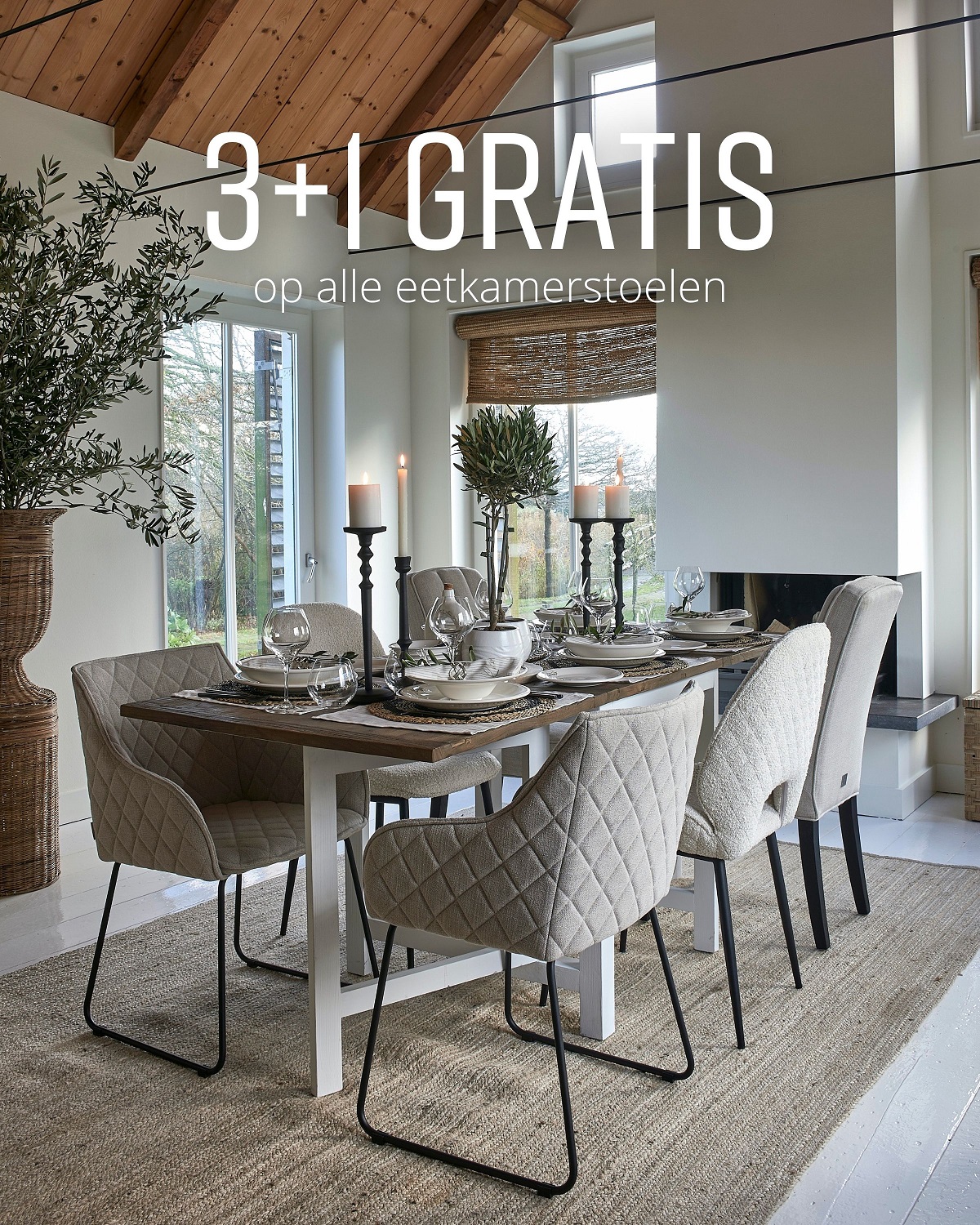 3+1 GRATIS op alle eetkamerstoelen