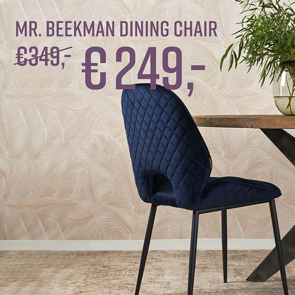 Mr. Beekman Dining Chair, velvet III, indigo