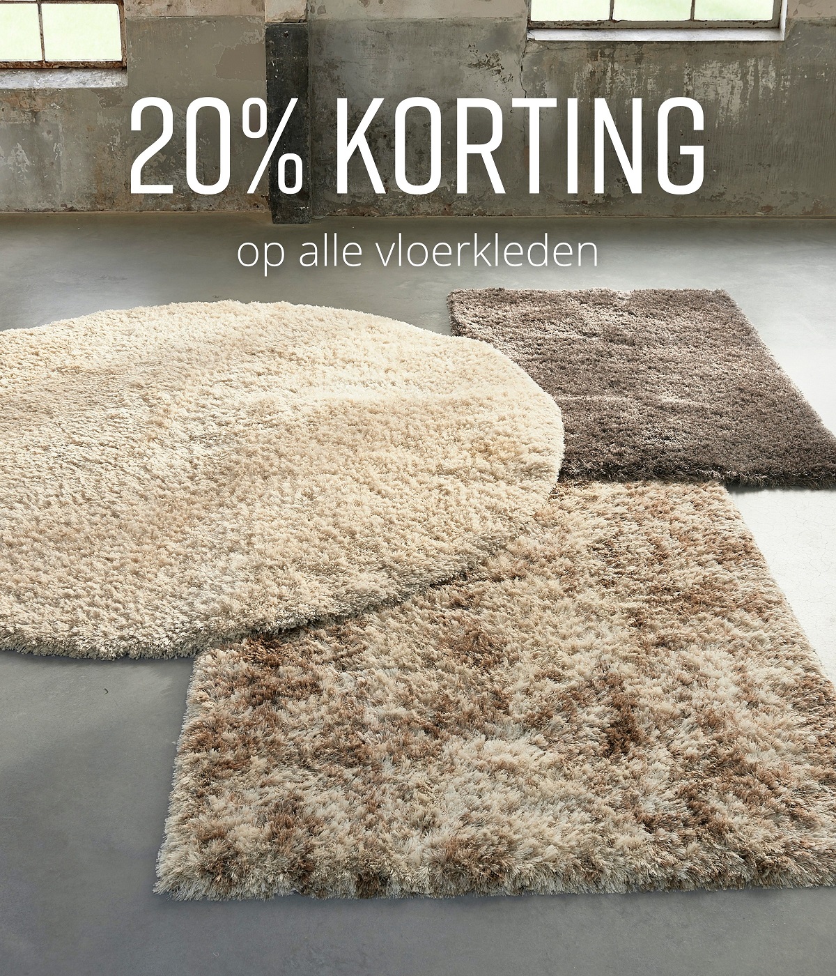 20% korting op alle vloerkleden