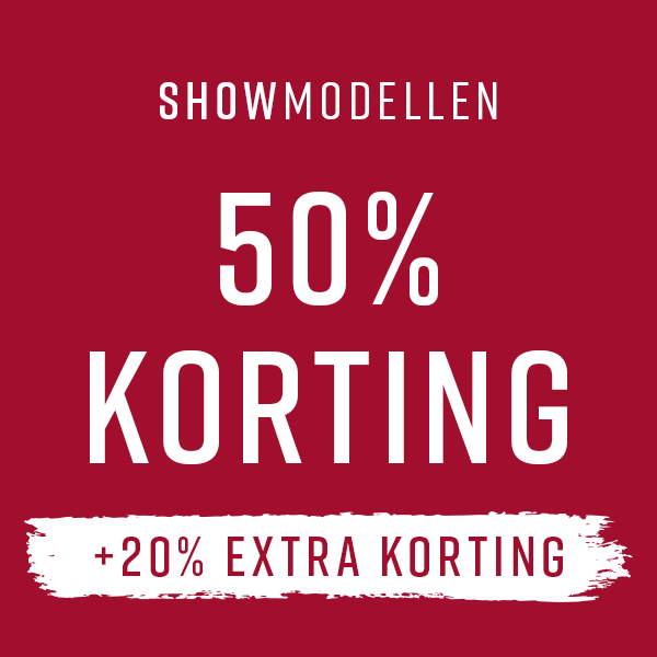 Showmodellen met 50% + 20% korting