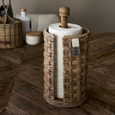 Rustic Rattan Special Weave Kitchen Roll Holder 