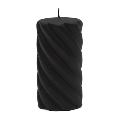 twisted-pillar-candle-black 8x15