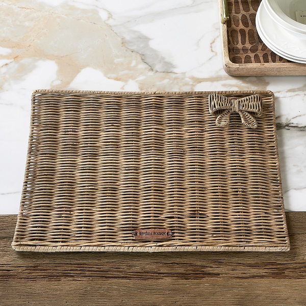 Rustic Rattan Pretty Bow Placemat