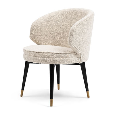 Isola Di Capri Dining Armchair, bouclé, white sand