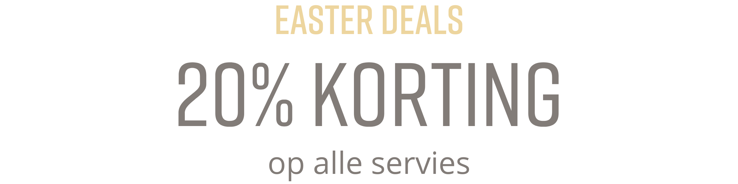 20% korting op alle servies