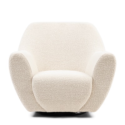 The Jill Swivel Chair, bouclé, white sand