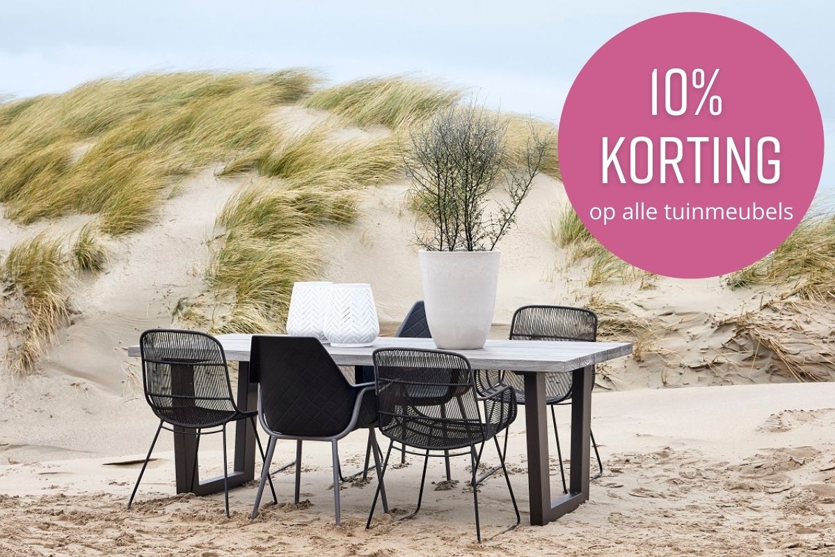 10% korting op alle tuinmeubels