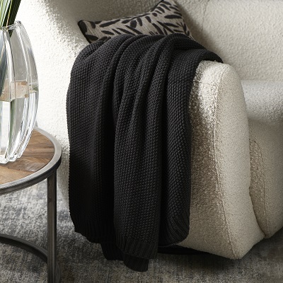 Knit Throw black 170x130