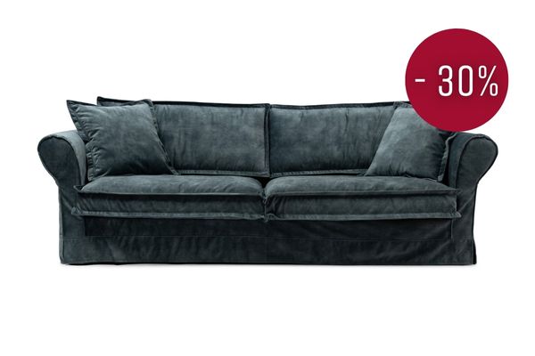 West Houston Corner Sofa Chaise Longue Left, velvet, grimaldi grey