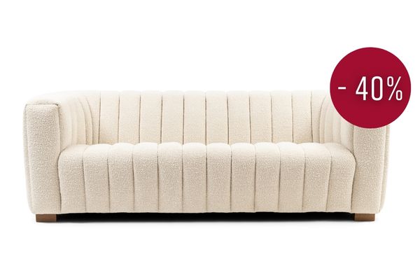 Pulitzer Sofa 3,5 Seater, bouclé, white sand