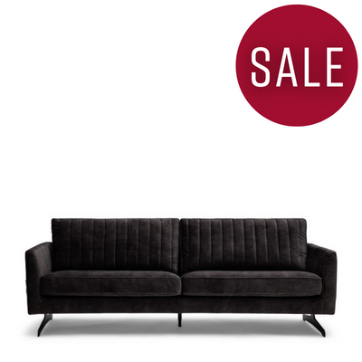 The Camille Sofa 3 Seater, velvet, grimaldi grey