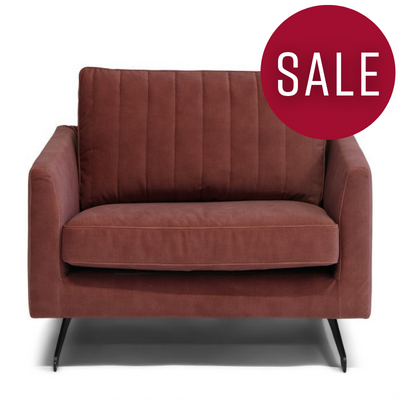 The Camille Armchair, velvet, misty rose